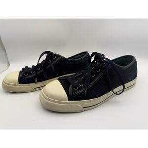 Marc Jacobs Blue Suede Low Top Sneakers Women’s US 8.5 Lace Up Designer Navy